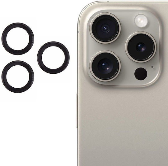 Rings Camera Protection Tempered Glass Black for the iPhone 16 Pro, iPhone 16 Pro Max