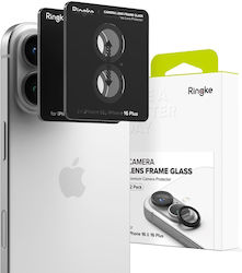 Ringke Frame Protector Camera Protection Tempered Glass Black for the iPhone 16, iPhone 16 Plus