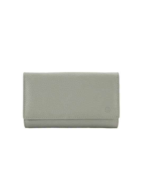 Ginis Large Leather Women's Wallet with RFID Gray