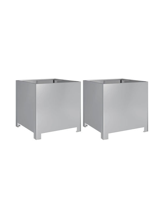 vidaXL Градински Комплект 2 Сандъчета Silver