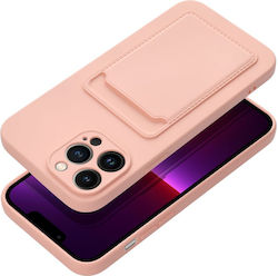 Card Back Cover Σιλικόνης Ροζ (iPhone 16 Pro Max)