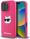 Sil Choupette Head Print Umschlag Rückseite Metallisch Fuchsie (iPhone 17 Pro Max / iPhone 17 Pro / iPhone 16 Pro Max)