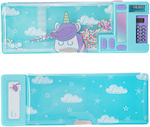 Children's Retro Pencil Case Calculator Unicorn Clouds 26x9x3cm Yolo