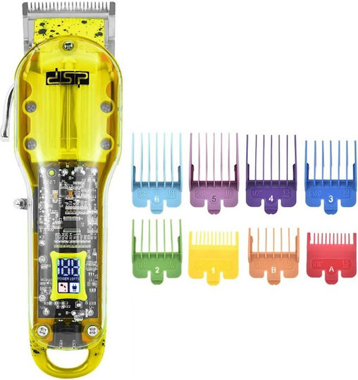 DSP 90460 Επαγγελματική Επαναφορτιζόμενη Κουρευτική Μηχανή Κίτρινη 612777