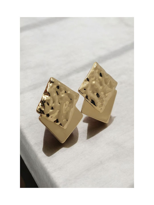 Earrings with Clip made of Steel Gold Plated