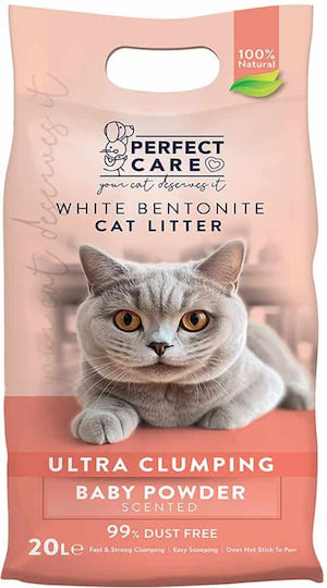Perfect Care Ultra Clumping Пясък за Котки Бентонит с Аромат на Бебешка Пудра 20lt