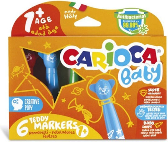 Μαρκαδόροι 6 Τεμάχια Teddy Baby Carioca 12μηνών+