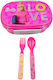 Barbie Food Container with Spoon and Fork