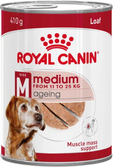 Royal Canin Medium Ageing 7+ Loaf Pate for Mature Medium Breed Dogs Over 7 Years 410g