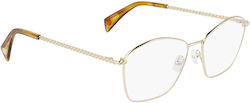 Lanvin Damen Metallisches Brillengestell Gelb Lanvin Damen Metallisches Brillengestell Gelb