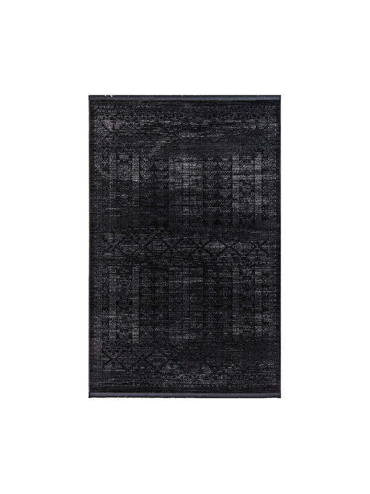 Ezzo Nomade Fringes 8535ahy Handmade Rug Rectangular with Fringes Fume