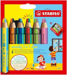 Κραγιον Stabilo Woody Duo 882 Set 6 + Ξυστρα