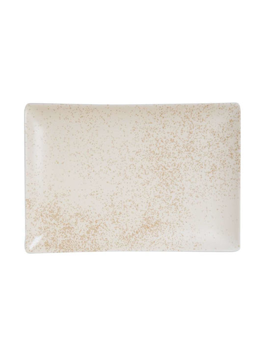 GTSA Serving Platter Rectangular made of Porcelain Beige 36x24cm