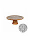 Ready Τουρτιέρα Ξύλινη με Πόδι Διάφανη 32.5x32.5x12.5εκ.