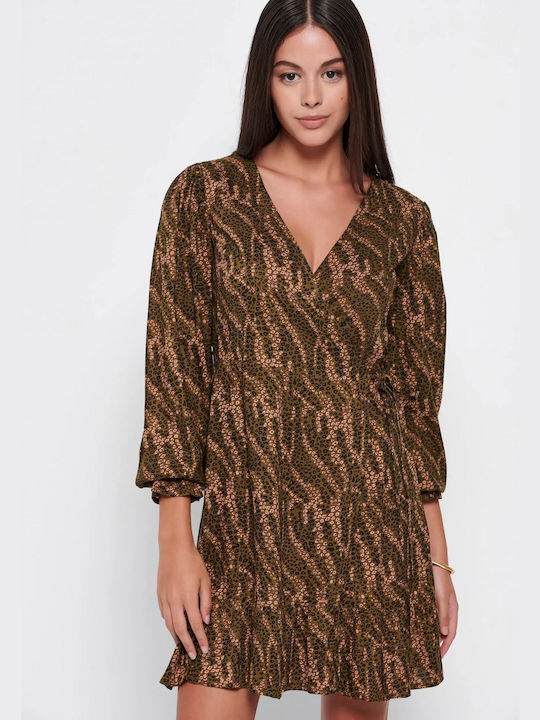 Funky Buddha Mini Rochie Înfășurați Dark green