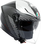 AGV K5 Jet Evo Control Matt Black/White Cască de motocicletă Jet