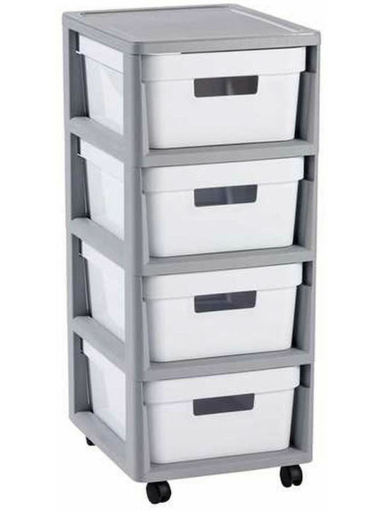 Curver Plastic Kitchen Trolley 4-Tier Gray 30x36x69cm