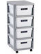 Curver Plastic Kitchen Trolley 4-Tier Gray 30x36x69cm