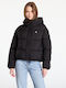 Kurz Damen Puffer Jacke für Winter Black