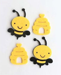 Felt Shapes Bees Set of 4 Pieces 4-5.5cm Glorex