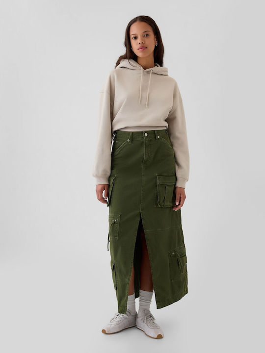 GAP Fustă Maxi Olive Green