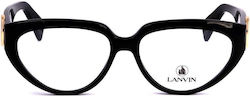 Lanvin Damen Acetat Katzenauge Brillengestell Schwarz Lanvin Damen Acetat Katzenauge Brillengestell Schwarz