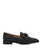 Leder Damen Loafers in Schwarz Farbe