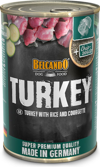 Belcando Wet Food Dogs in Cans with Turkey, Rice, Zucchini, Meat and Liver Grain-Free 400gr