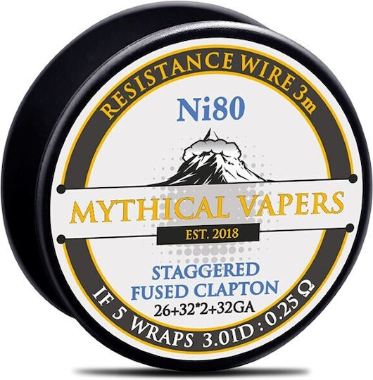 Sârmă Mythical Vapers Mtl Staggered Fused Clapton Ni80 3m Nichrome