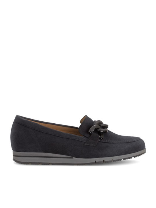 Gabor Δερμάτινα Γυναικεία Loafers σε Μπλε Χρώμα