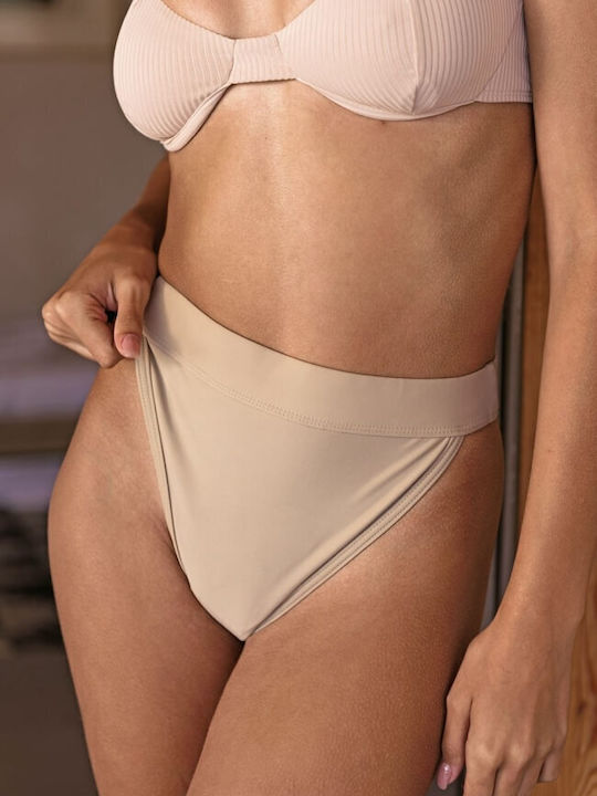 Luigi Bikini Slip High Waist Beige