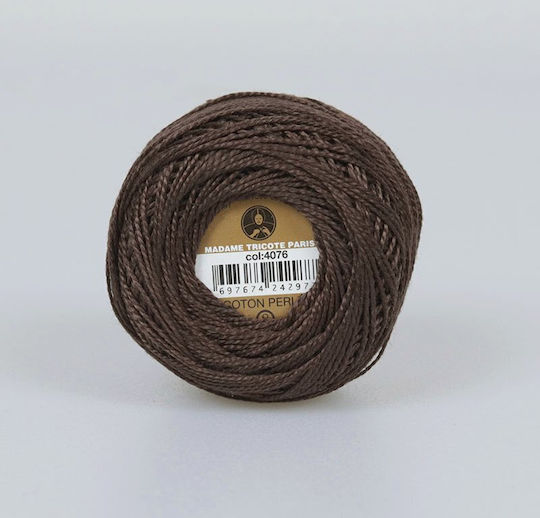 Κλωστή Κεντήματος Κουβαράκι Madame Tricote Coton Perle No8 Βαμβακερή Καφέ Σκούρο 4076 10γρ 80μ