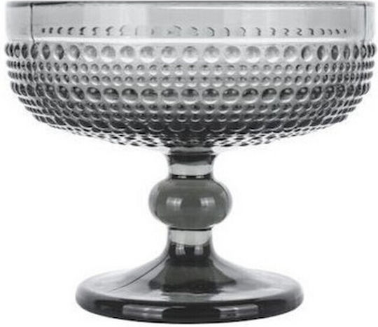 Cryspo Trio Ice Cream Serving Bowl Round Glass Gray 6pcs