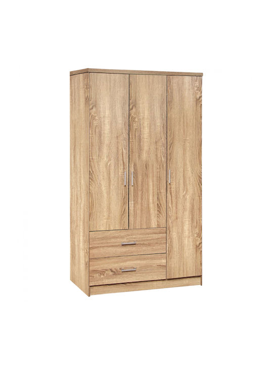 Caesar Τρίφυλλη Ντουλάπα Sonama 89x42.5x181cm