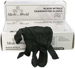 Medi-world Nitrile Examination Gloves Powder Free Black 100pcs