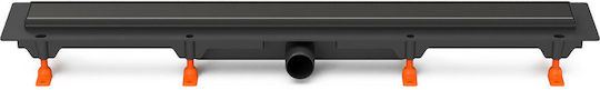 Chudej Stainless Steel Channel Floor with Length 75cm Black