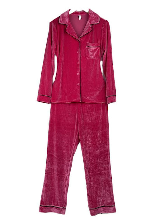 Fuanna Winter Women's Pyjama Set Fuchsia
