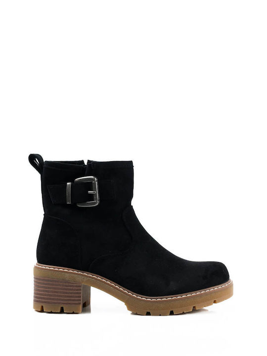 Black Casual Boots with Unique Heel