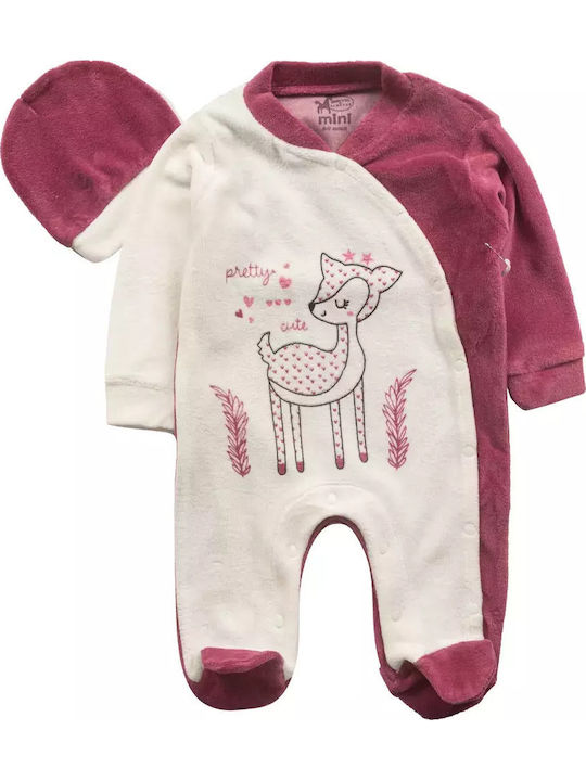 Evita Baby Bodysuit Set Long-Sleeved with Cap Fuchsia 2pcs