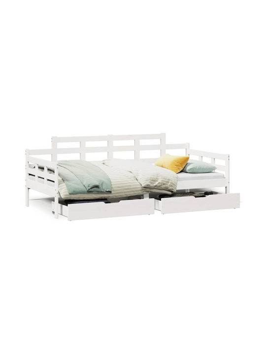 Kids Bed - Sofa Single with Storage Space Beige for Mattress 80x200cm