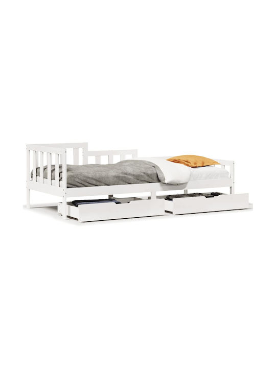 Kids Bed - Sofa Single with Storage Space White...