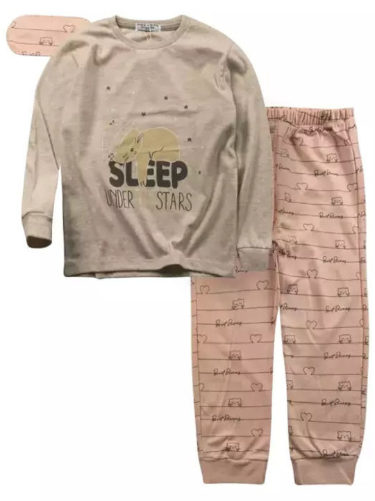 Εβίτα Παιδική Πιτζάμα Χειμωνιάτικη ΜΠΕΖ Sleep Under Stars