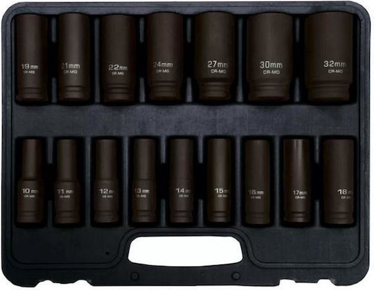 Adler Impact Sockets 16pcs 10-32mm Long