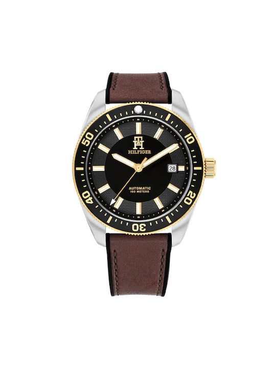 Tommy Hilfiger Watch Automatic with Brown Leather Strap