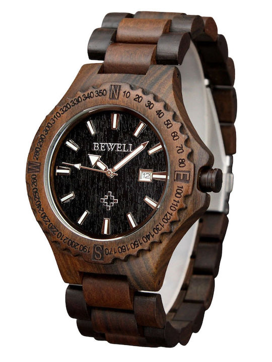 Bewell Jupiter Watch Battery with Wooden Bracelet