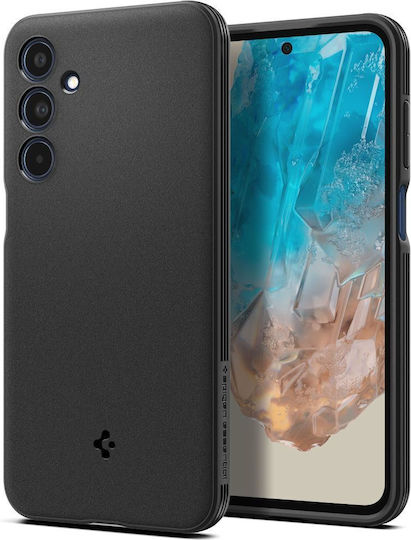 Spigen Essential Sandblast Umschlag Rückseite Silikon Schwarz (Galaxy M35)