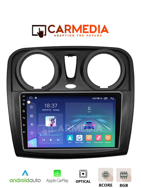 Carmedia Car Audio System for Dacia Dokker 2012+ (Bluetooth/USB/AUX/WiFi/GPS/Apple-Carplay/Android-Auto) with Touch Screen 9.5"