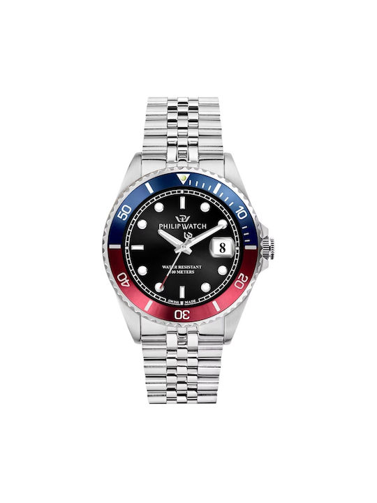 Philip Watch Men's Watch Battery with Silver Metal Bracelet