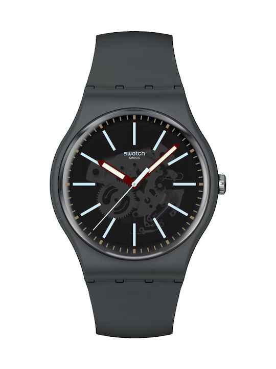 Swatch Coblestone Street Ρολόι Μπαταρίας με Καουτσούκ Λουράκι