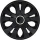 Jestic Car Hubcap Set with Saab Emblem 14" 4pcs Black
